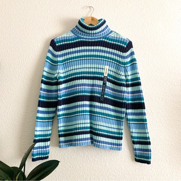 Vintage Striped Turtleneck Sweater - Picture 1 of 10